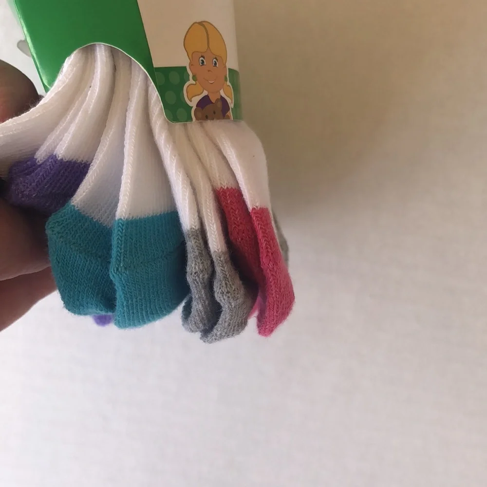 🌵 3/$15 10 pack multi color small toddler girls ankle socks 6-18 months